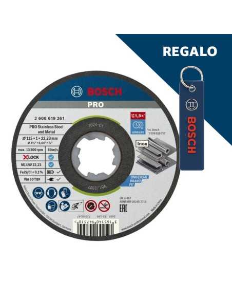 Disco de corte X-LOCK Standard for Inox 115 mm 10 uds BOSCH + ¡Llavero de Regalo!