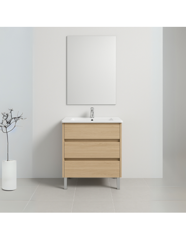 Mueble baño fondo reducido madera clara LAGO