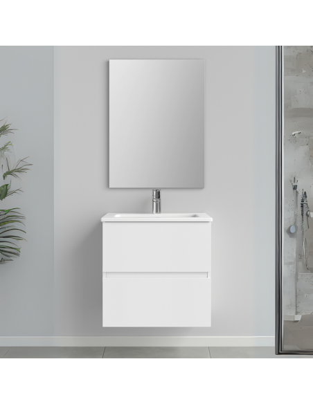 Mueble de baño fondo reducido color blanco OASIS