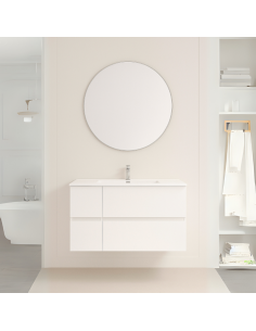 Mueble de baño blanco suspendido Vega
