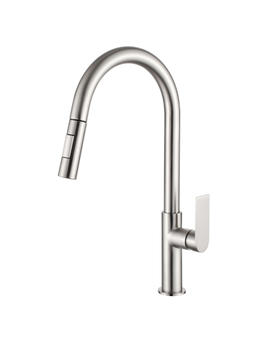 Grifo cocina extraíble niquel cepillado Alpha AQG