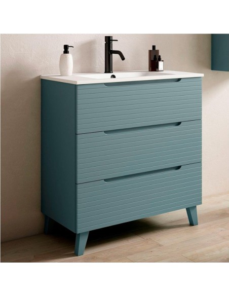 Mueble baño con patas Paris. 70, 80, 100x45 cm blanco o verde | Pereda