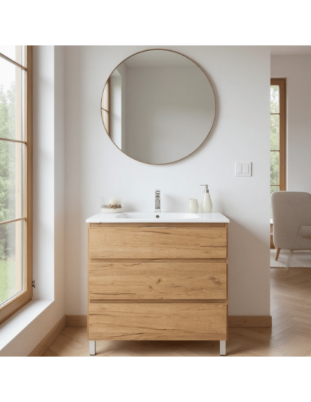 Mueble de baño madera NEPAL con patas / 1 y 2 senos · Pereda
