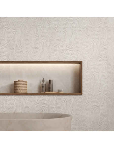 Azulejo pared Masaya Art beige 40x120 cm