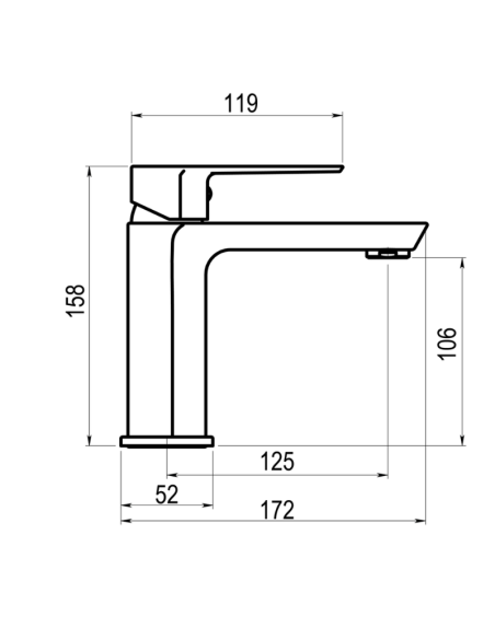 Medidas grifo de lavabo AROHA GALINDO