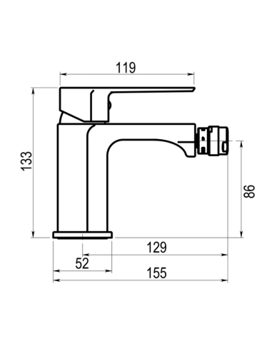 Medidas grifo de bidé AROHA GALINDO