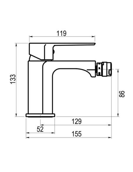 Medidas grifo de bidé AROHA GALINDO