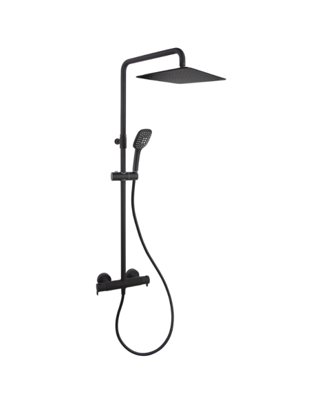 Columna ducha termostática negra cuadrada Blautherm RS