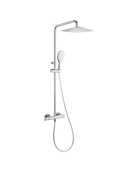 Columna ducha termostática cromada cuadrada Blautherm RS Columna ducha termostática cromada cuadrada Blautherm RS