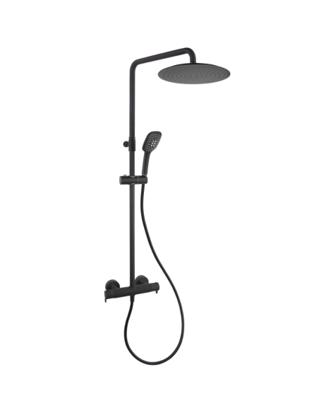 Columna ducha termostática negra redonda Blautherm RS