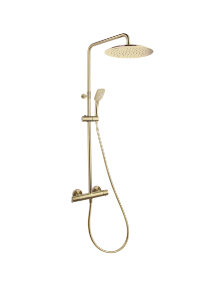 Columna ducha termostática dorada redonda Blautherm RS