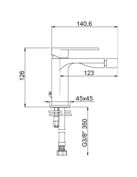 Medidas Grifo bidé Alpha AQG
