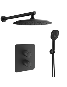 Kit ducha empotrada negra termostática Blautherm RS
