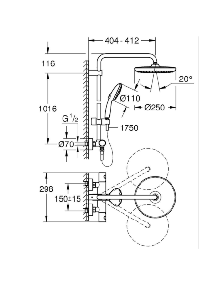 Columna de ducha Tempesta System 250 GROHE | Pereda