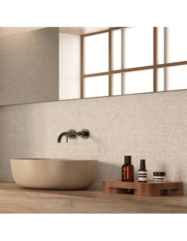 Revestimiento porcelánico beige 60x120 Everest matrix arena aged