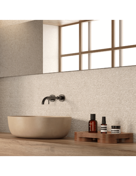 Revestimiento porcelánico beige 60x120 Everest matrix arena aged