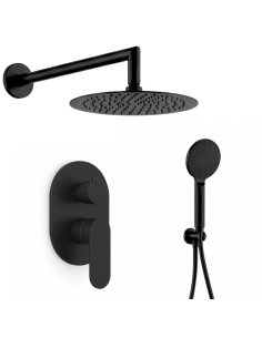 Ducha empotrada negra redonda Nite AQG