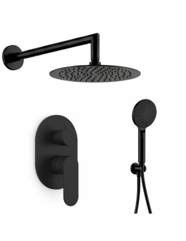 Ducha empotrada negra redonda Nite AQG