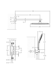 Kit ducha empotrada cuadrada Blautherm RAMON SOLER | Pereda 2