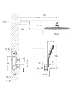 Kit ducha empotrada redonda Blautherm RAMON SOLER 2