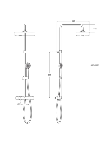 Columna ducha termostática Even T-Square ROCA | Pereda