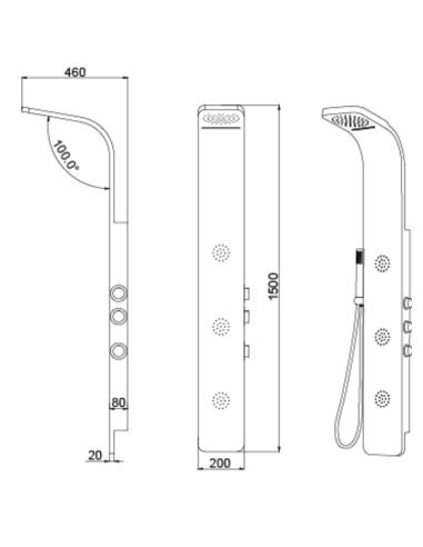 Ducha hidromasaje termostática Noir AQG | Pereda