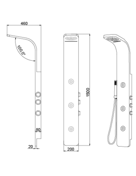 Ducha hidromasaje termostática Noir AQG | Pereda