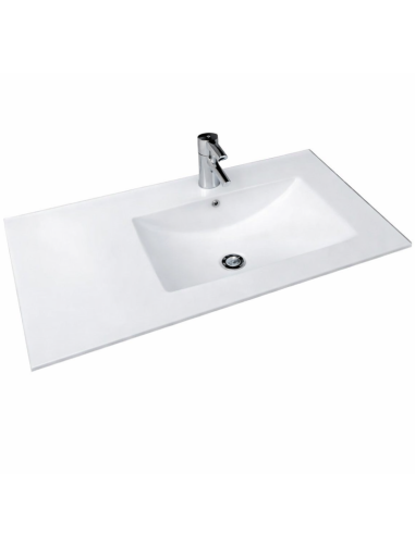 Lavabo para mueble con seno desplazado a la derecha