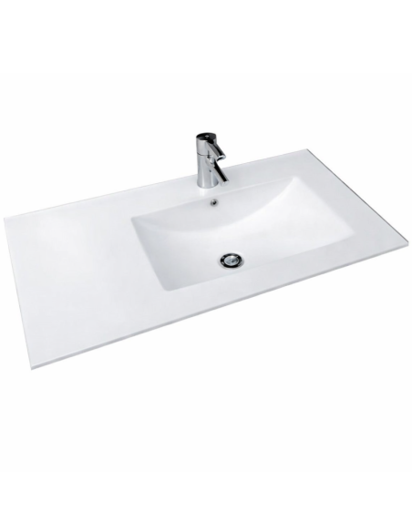 Lavabo para mueble con seno desplazado a la derecha