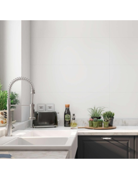 Azulejo porcelánico blanco brillo 60x120 cm PAMESA