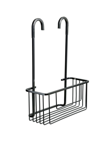 Cesta ducha con colgador grifo negro mate Aluminium TATAY