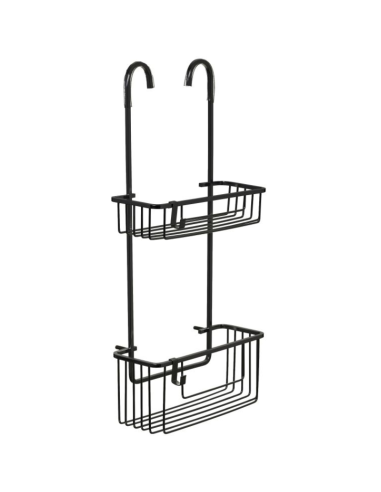 Estante ducha doble para grifo negro mate Aluminium TATAY