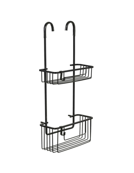 Estante ducha doble para grifo negro mate Aluminium TATAY
