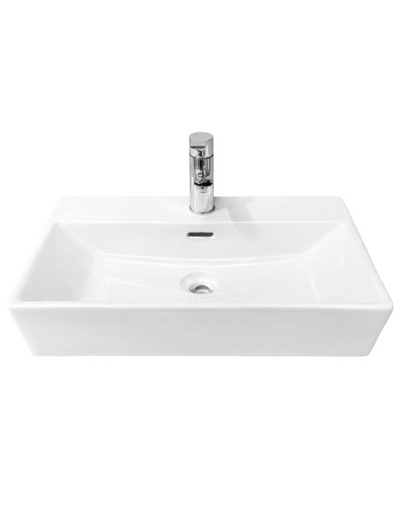 Lavabo sobre encimera 50x35 Leo blanco brillo