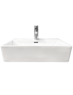 Lavabo sobre encimera 50x35 Leo blanco brillo 2