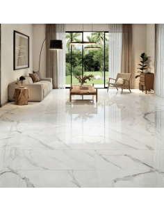 Azulejo porcelánico Siros white pulido 60x120 cm KERABEN