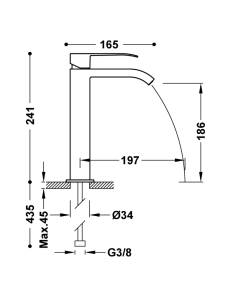 CUADRO Grifo monomando alto para lavabo-00661001 2