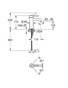 Essence Monomando de lavabo 1/2″ Tamaño S 2