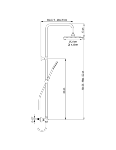 Columna de ducha para bañera Nite AQG 2