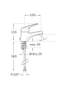 Grifo de lavabo ALCALA 2