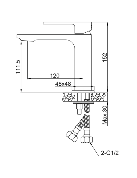 Medidas grifo de lavabo Bold cromo AQG