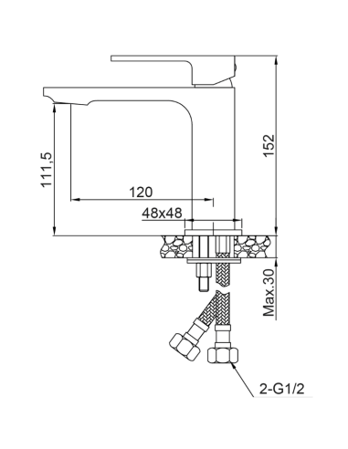 Medidas Grifo de lavabo negro Bold AQG