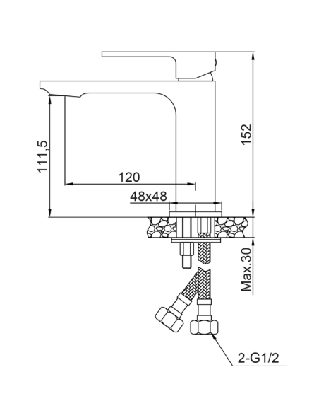 Medidas Grifo de lavabo negro Bold AQG