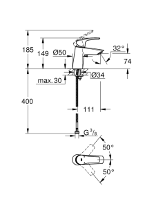 Grifo de lavabo Eurosmart GROHE 2