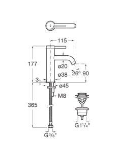 Grifo de Lavabo Ona de ROCA Cromo 2
