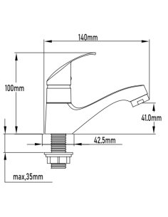 Grifo de lavabo de un agua 2