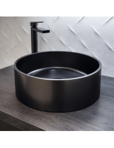 Lavabo sobre encimera 36 cm metal color antracita 2