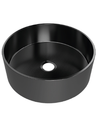 Lavabo sobre encimera redondo color gris antracita 36 cm
