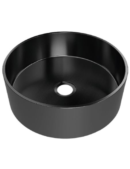 Lavabo sobre encimera redondo color gris antracita 36 cm