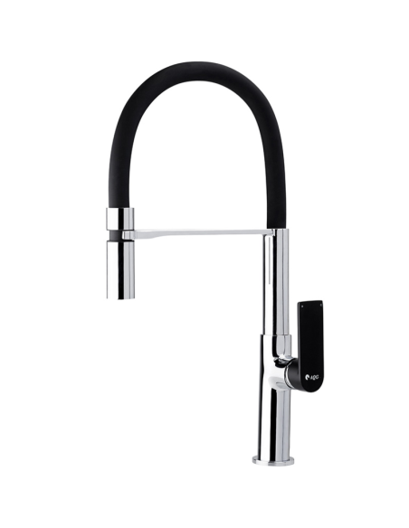 Grifo de cocina negro flexible Alpha